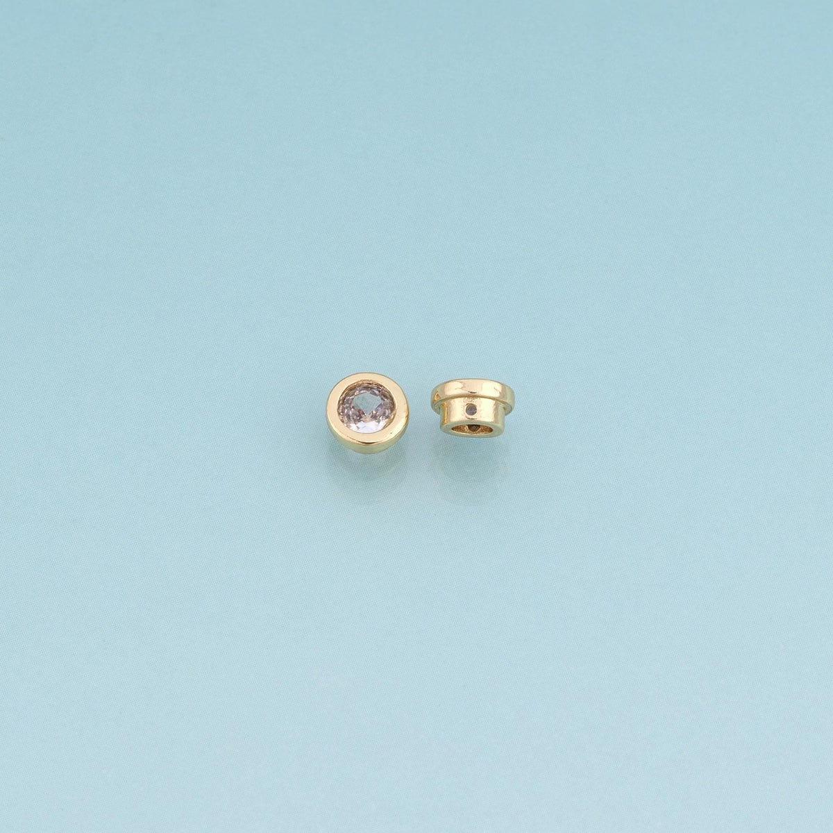 18K Gold Filled Mini Gem Buckle Spacer Beads,Minimalist Beads Bracelet Necklace for DIY Jewelry Making Supply