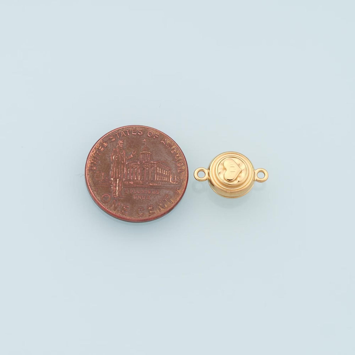 Heart Round Magnetic Connector,14K Gold Stainless Steel Connector,Waterproof Connector for DIY Necklace Bracelet Making