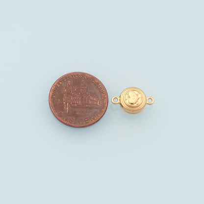 Heart Round Magnetic Connector,14K Gold Stainless Steel Connector,Waterproof Connector for DIY Necklace Bracelet Making