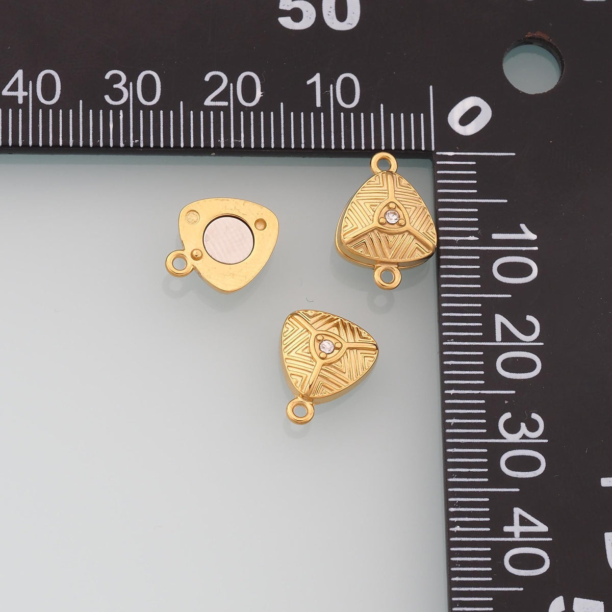 CZ Triangle Magnetic Connector,14K Gold Stainless Steel Connector,Waterproof Connector for DIY Necklace Bracelet Making