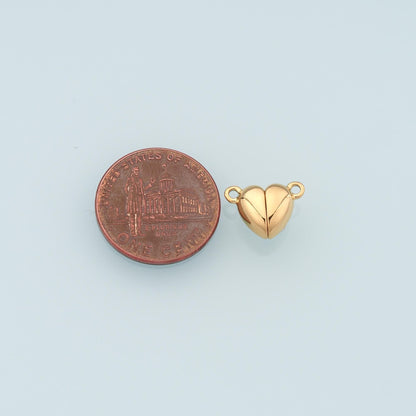 Heart Magnetic Connector,14K Gold Stainless Steel Connector,Waterproof Connector for DIY Necklace Bracelet Making