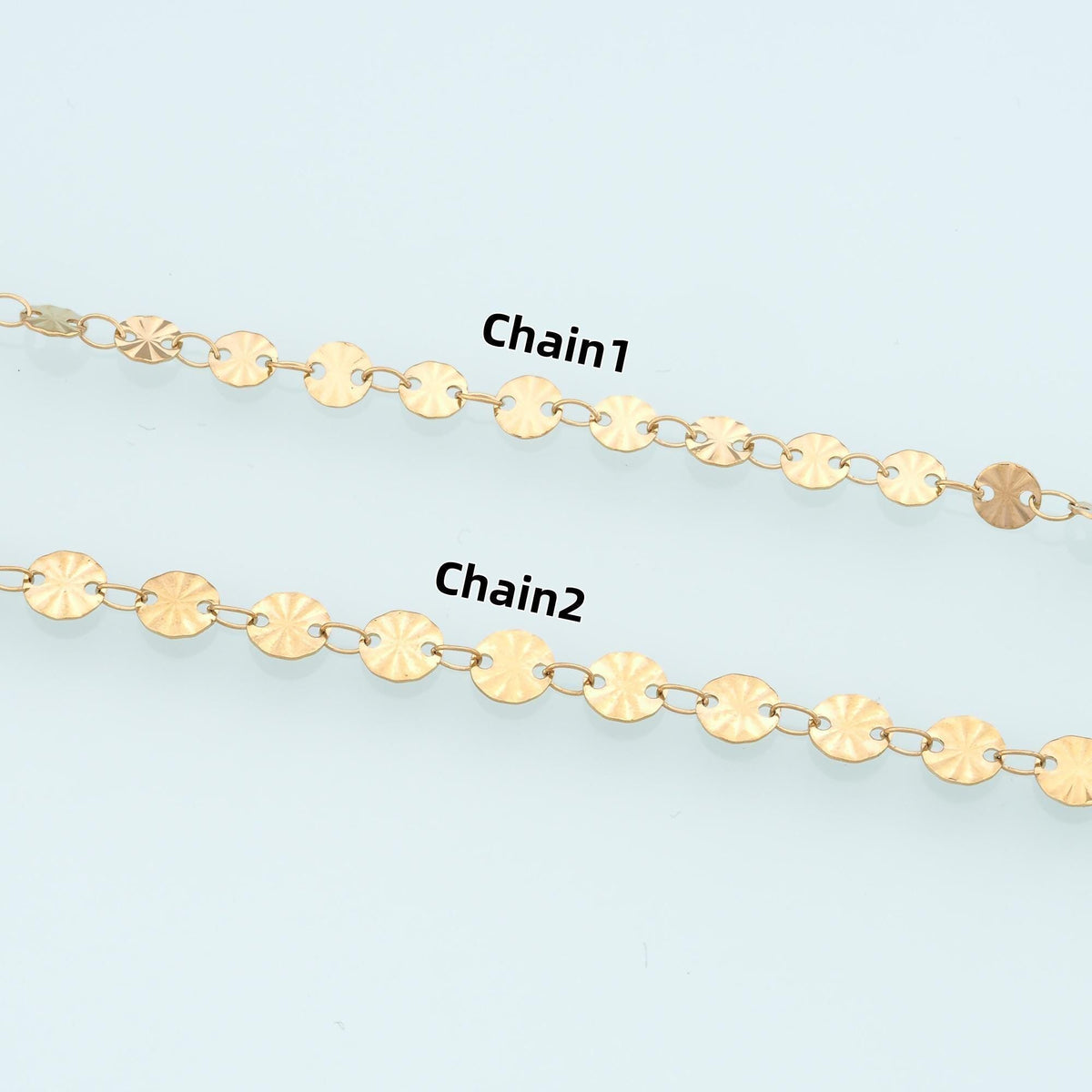 Stainless Steel Disc Chain,14K Gold Stainless Steel Chain,Waterproof Chain for DIY Necklace Bracelet Making