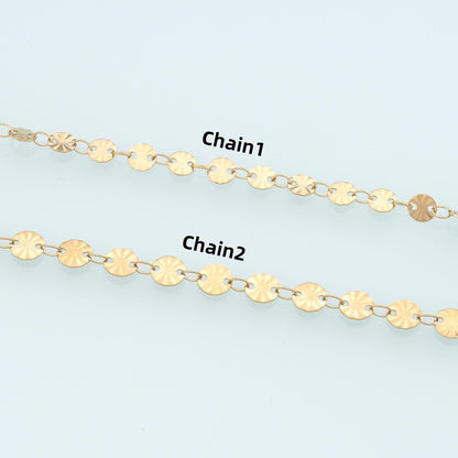 Stainless Steel Disc Chain,14K Gold Stainless Steel Chain,Waterproof Chain for DIY Necklace Bracelet Making