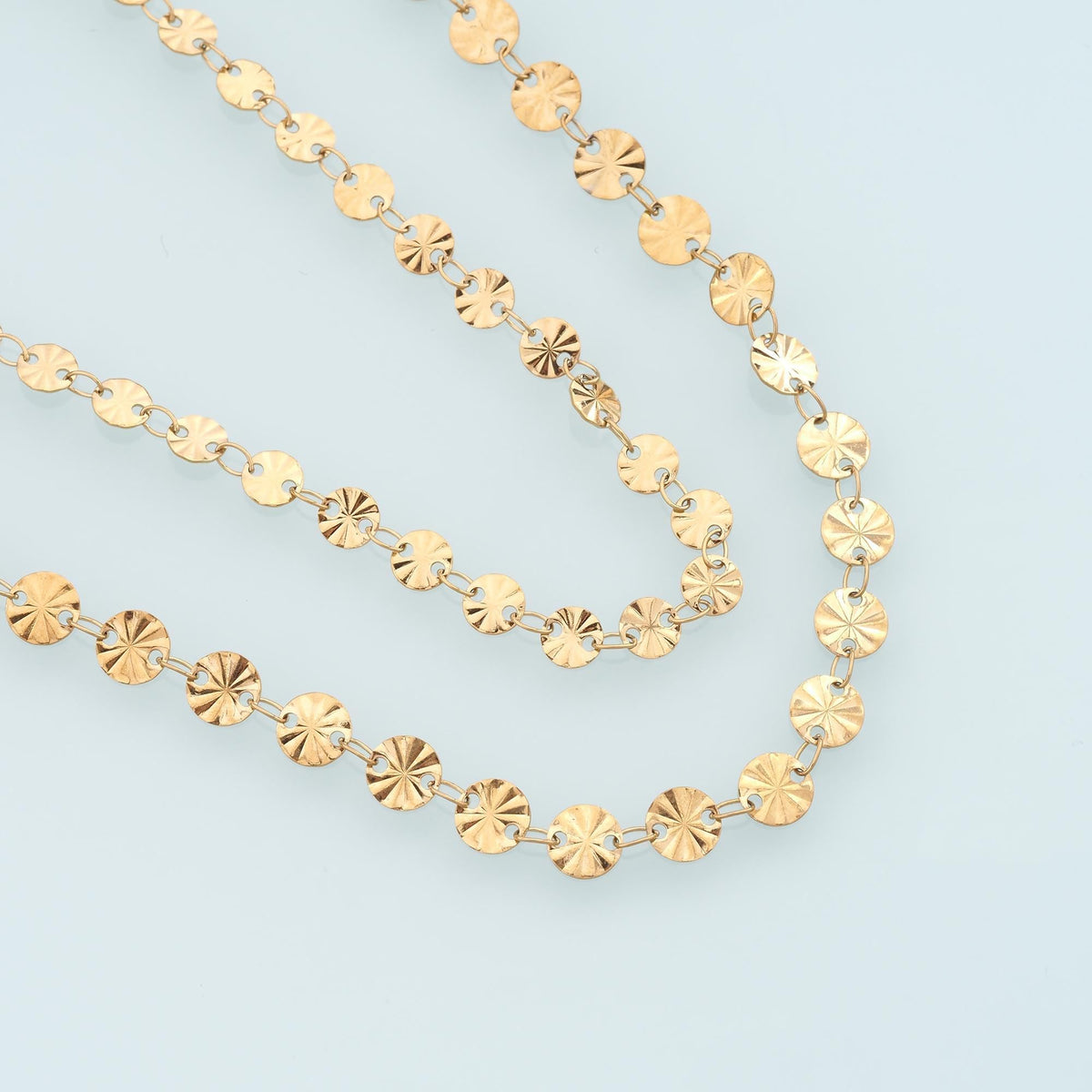 Stainless Steel Disc Chain,14K Gold Stainless Steel Chain,Waterproof Chain for DIY Necklace Bracelet Making