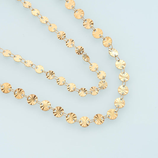 Stainless Steel Disc Chain,14K Gold Stainless Steel Chain,Waterproof Chain for DIY Necklace Bracelet Making
