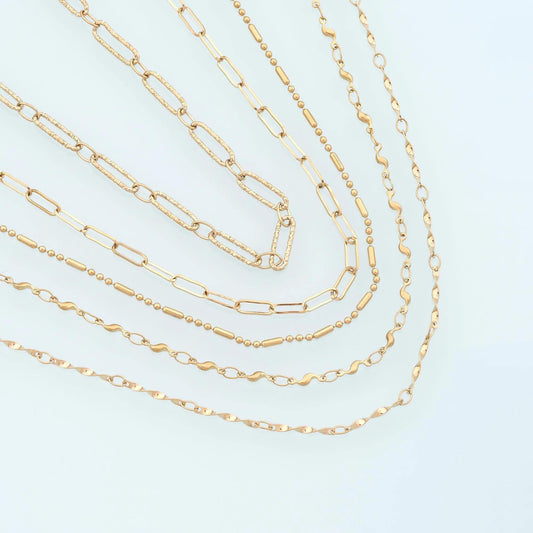 Stainless Steel Oval Chain,14K Gold Stainless Steel Chain,Waterproof Chain for DIY Necklace Bracelet Making