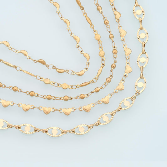 Stainless Steel Oval Chain,14K Gold Stainless Steel Chain,Waterproof Chain for DIY Necklace Bracelet Making