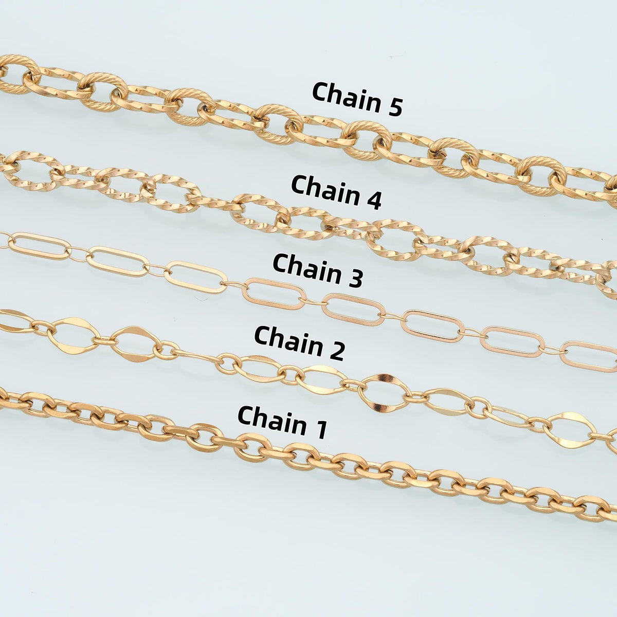 Stainless Steel Paper Clip Chain,14K Gold Stainless Steel Chain,Waterproof Chain for DIY Necklace Bracelet Making