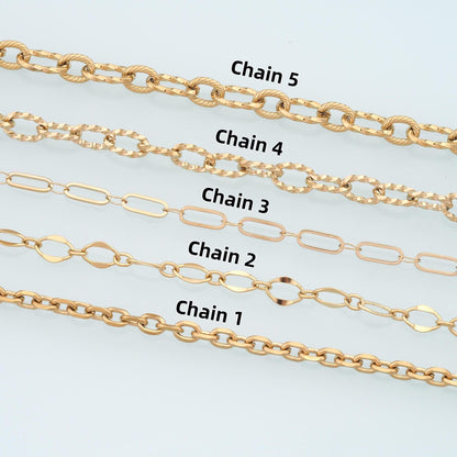 Stainless Steel Paper Clip Chain,14K Gold Stainless Steel Chain,Waterproof Chain for DIY Necklace Bracelet Making