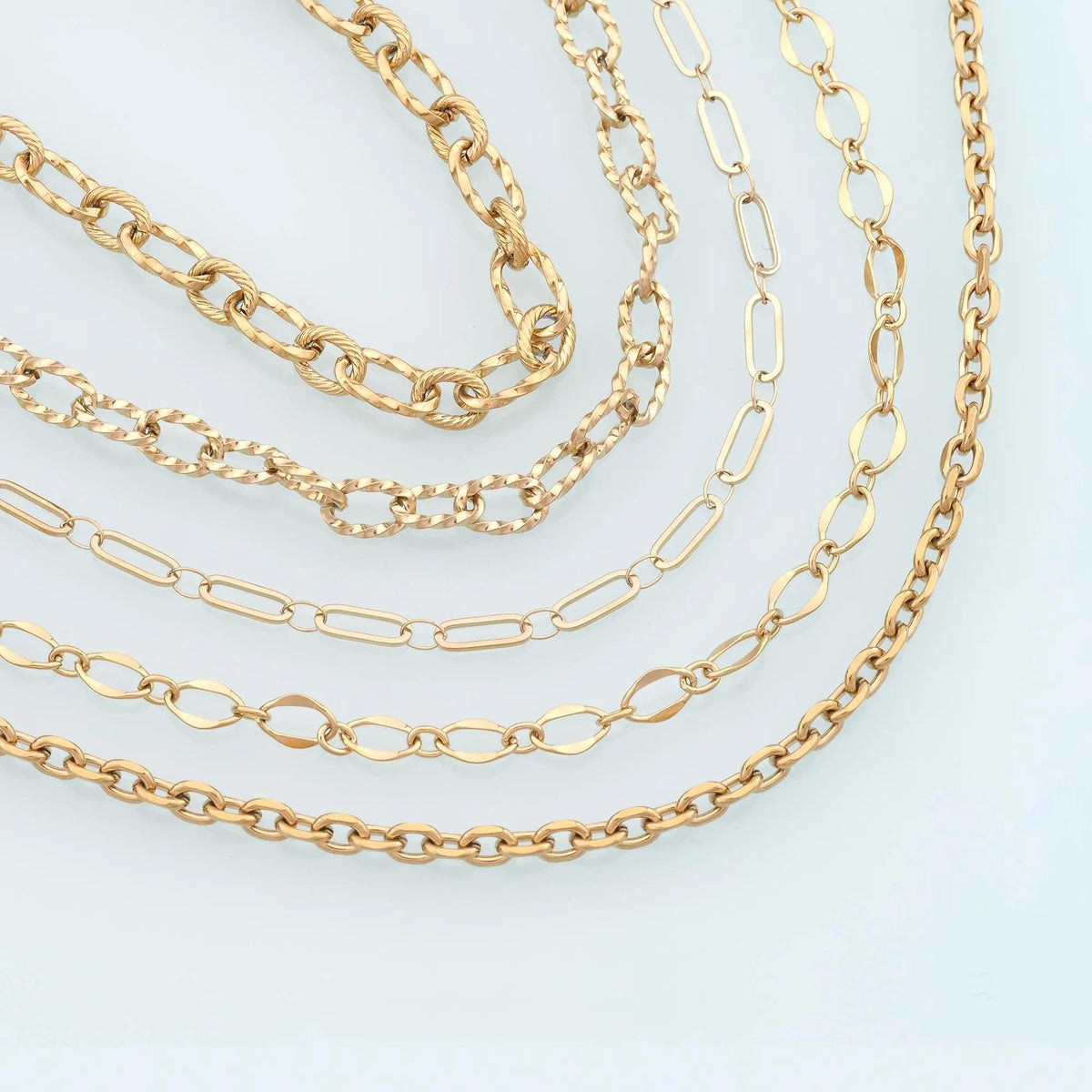 Stainless Steel Paper Clip Chain,14K Gold Stainless Steel Chain,Waterproof Chain for DIY Necklace Bracelet Making