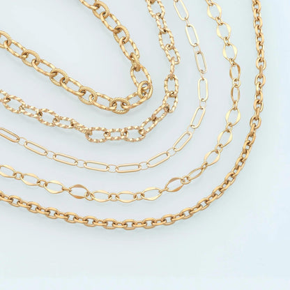 Stainless Steel Paper Clip Chain,14K Gold Stainless Steel Chain,Waterproof Chain for DIY Necklace Bracelet Making