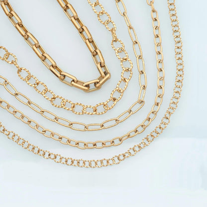 Stainless Steel Geometry Chain,14K Gold Stainless Steel Chain,Waterproof Chain for DIY Necklace Bracelet Making