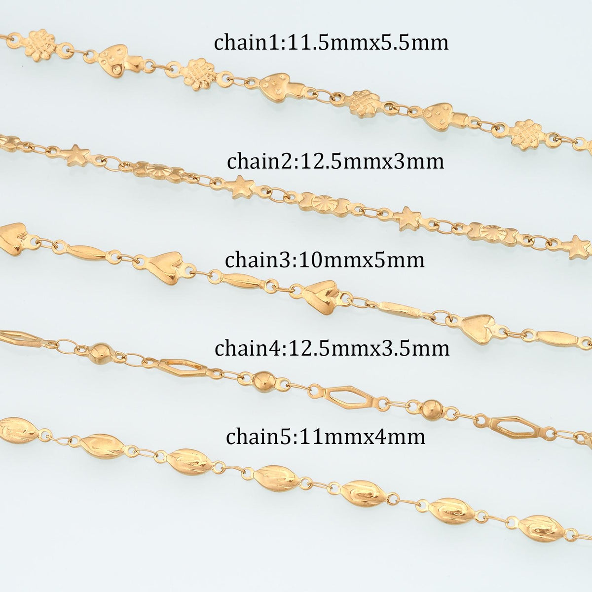 Stainless Steel Oval Chain,14K Gold Stainless Steel Chain,Waterproof Chain for DIY Necklace Bracelet Making