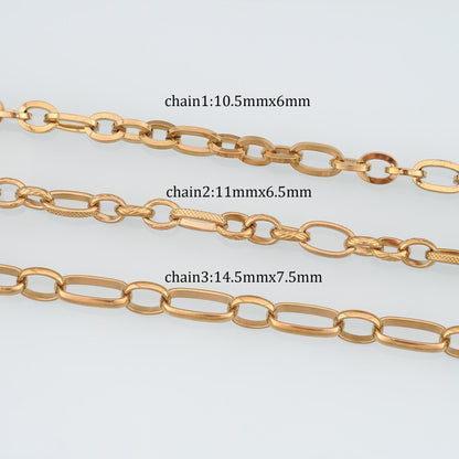 Stainless Steel Oval Chain,14K Gold Stainless Steel Chain,Waterproof Chain for DIY Necklace Bracelet Making