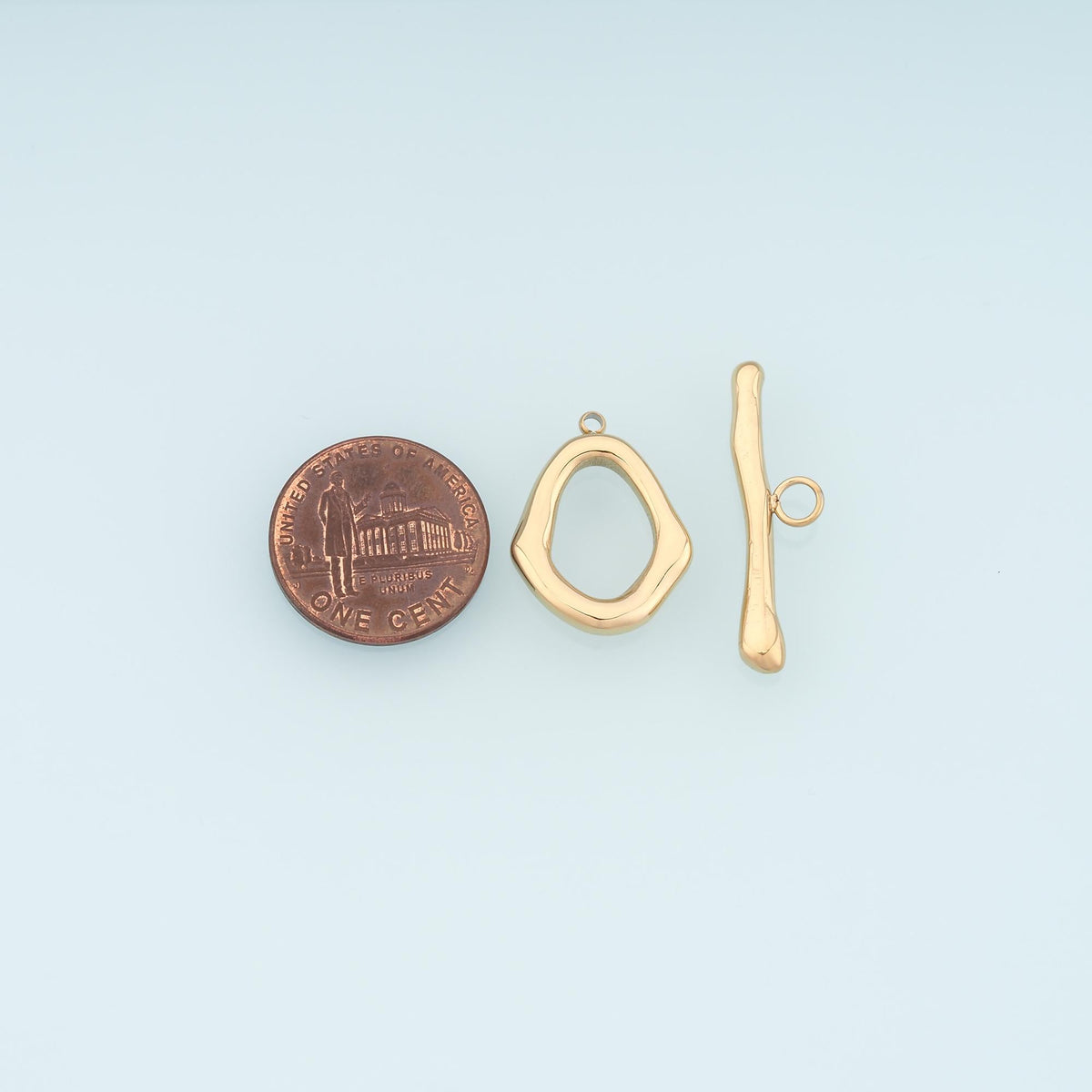 Geometry OT Toggle Clasp,14K Gold Stainless Steel Jewelry Closure,Waterproof Connector for DIY Necklace Bracelet Making
