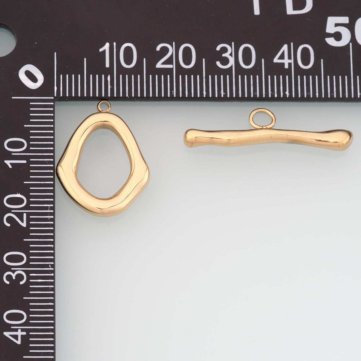 Geometry OT Toggle Clasp,14K Gold Stainless Steel Jewelry Closure,Waterproof Connector for DIY Necklace Bracelet Making