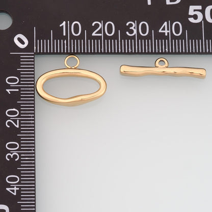 Oval OT Toggle Clasp,14K Gold Stainless Steel Jewelry Closure,Waterproof Connector for DIY Necklace Bracelet Making
