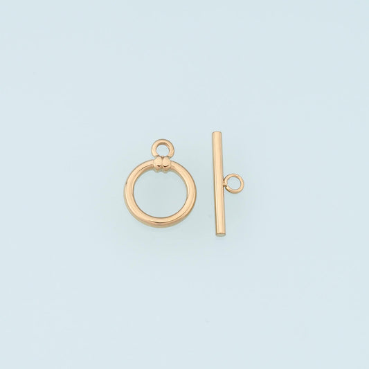 Round OT Toggle Clasp,14K Gold Stainless Steel Jewelry Closure,Waterproof Connector for DIY Necklace Bracelet Making