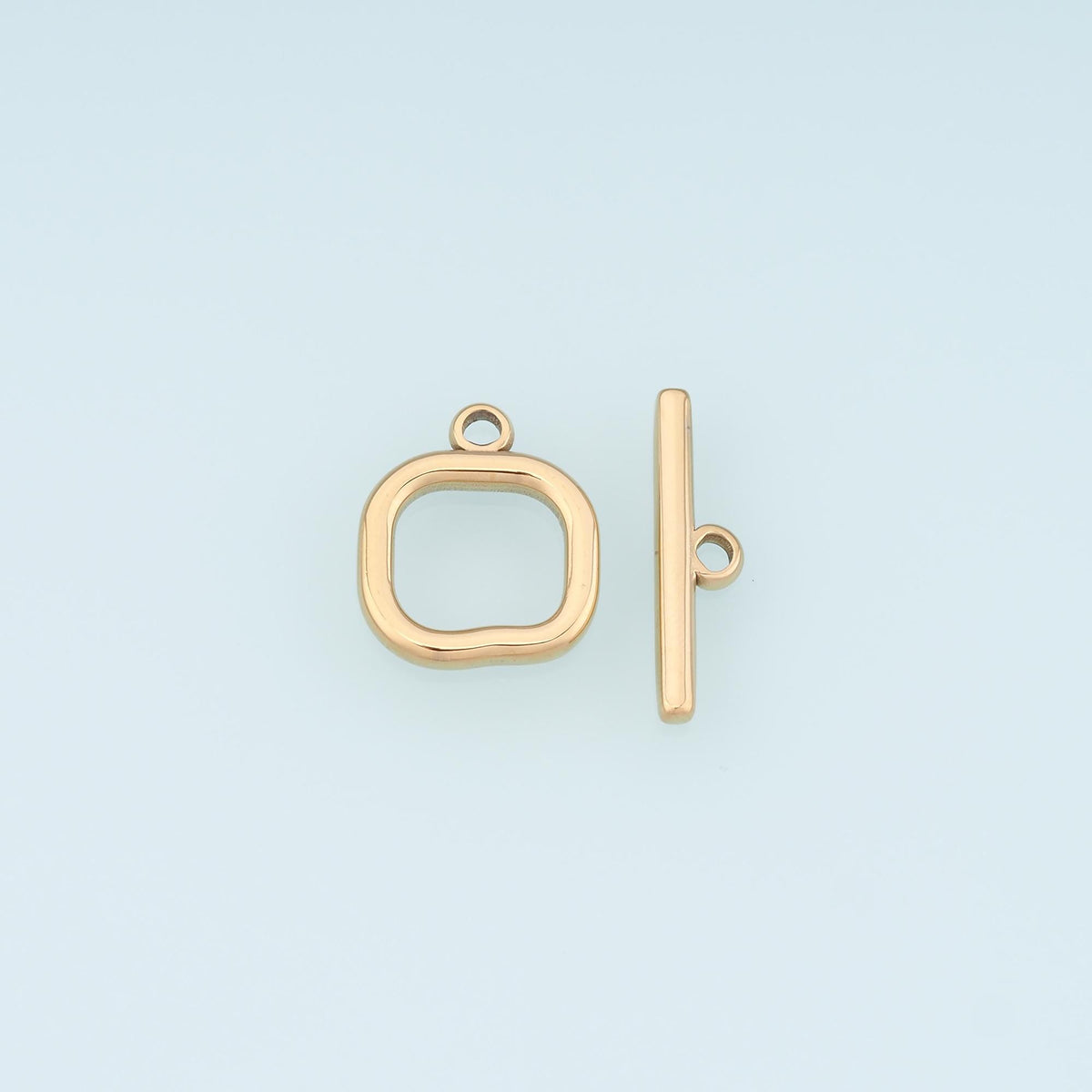 Square OT Toggle Clasp,14K Gold Stainless Steel Jewelry Closure,Waterproof Connector for DIY Necklace Bracelet Making