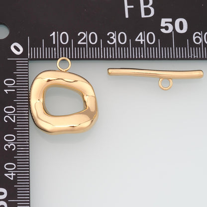 Geometry OT Toggle Clasp,14K Gold Stainless Steel Jewelry Closure,Waterproof Connector for DIY Necklace Bracelet Making