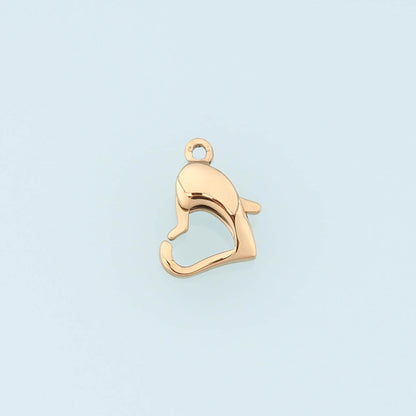 14K Gold Heart Clasp for Jewelry Making