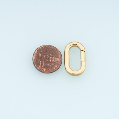 Oval Spring Carabiner Clasp,14K Gold Stainless Steel Jewelry Closure,Waterproof Connector for DIY Necklace Bracelet Making