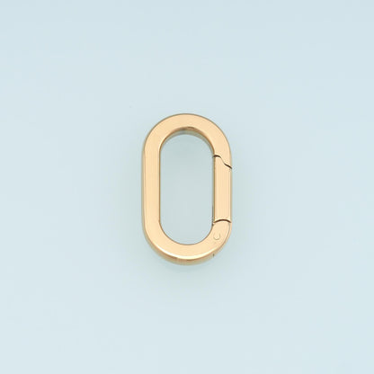 Oval Spring Carabiner Clasp,14K Gold Stainless Steel Jewelry Closure,Waterproof Connector for DIY Necklace Bracelet Making
