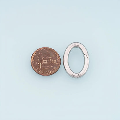 Oval Spring Carabiner Clasp,14K Gold Stainless Steel Jewelry Closure,Waterproof Connector for DIY Necklace Bracelet Making