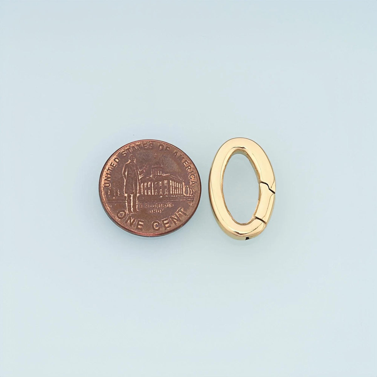 Oval Spring Carabiner Clasp,14K Gold Stainless Steel Jewelry Closure,Waterproof Connector for DIY Necklace Bracelet Making