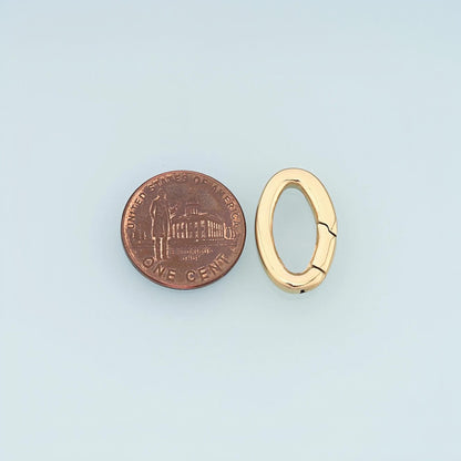 Oval Spring Carabiner Clasp,14K Gold Stainless Steel Jewelry Closure,Waterproof Connector for DIY Necklace Bracelet Making