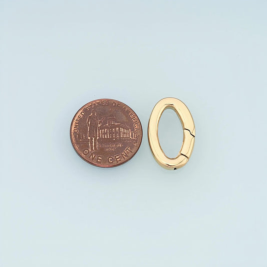 Oval Spring Carabiner Clasp,14K Gold Stainless Steel Jewelry Closure,Waterproof Connector for DIY Necklace Bracelet Making