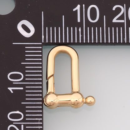 Horseshoe Spring Carabiner Clasp,14K Gold Stainless Steel Jewelry Closure,Waterproof Connector for DIY Necklace Bracelet Maki