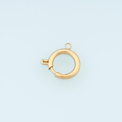 Round Spring Carabiner Clasp,14K Gold Stainless Steel Clasp,Waterproof Clasp Connector for DIY Necklace Bracelet Making