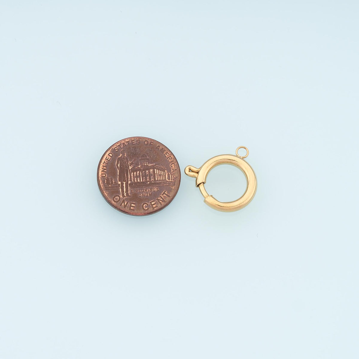 Round Spring Carabiner Clasp,14K Gold Stainless Steel Clasp,Waterproof Clasp Connector for DIY Necklace Bracelet Making