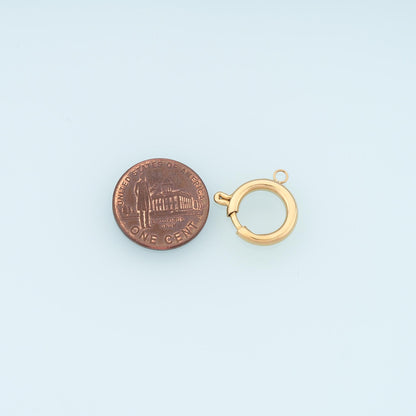 Round Spring Carabiner Clasp,14K Gold Stainless Steel Clasp,Waterproof Clasp Connector for DIY Necklace Bracelet Making