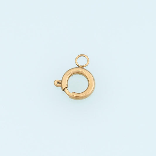 Round Spring Carabiner Clasp,14K Gold Stainless Steel Clasp,Waterproof Clasp Connector for DIY Necklace Bracelet Making