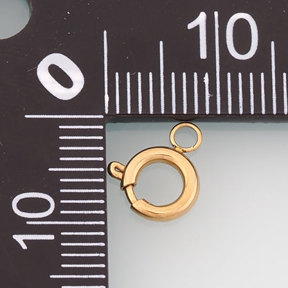 Round Spring Carabiner Clasp,14K Gold Stainless Steel Clasp,Waterproof Clasp Connector for DIY Necklace Bracelet Making
