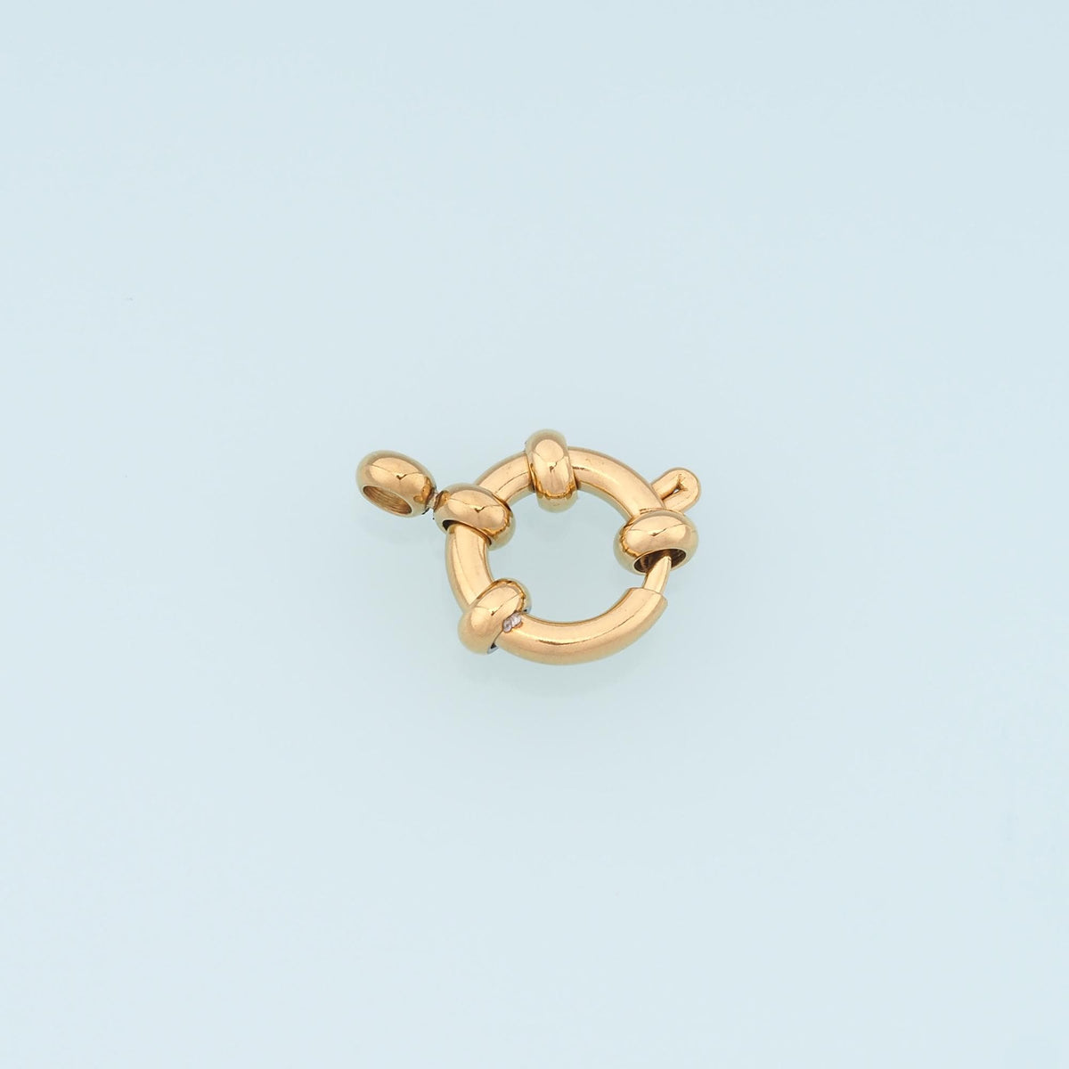 Beaded Round Spring Carabiner Clasp,14K Gold Stainless Steel Clasp,Waterproof Clasp Connector for DIY Necklace Bracelet Makin
