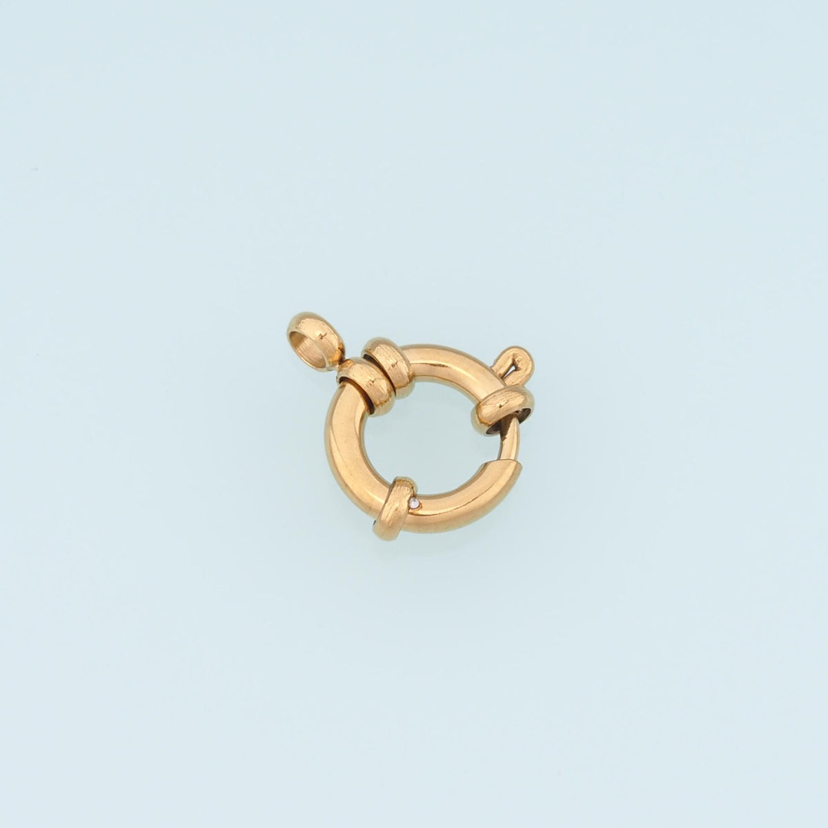 Beaded Round Spring Carabiner Clasp,14K Gold Stainless Steel Clasp,Waterproof Clasp Connector for DIY Necklace Bracelet Makin