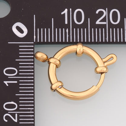 Beaded Round Spring Carabiner Clasp,14K Gold Stainless Steel Clasp,Waterproof Clasp Connector for DIY Necklace Bracelet Makin