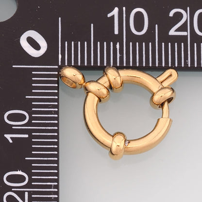 Beaded Round Spring Carabiner Clasp,14K Gold Stainless Steel Clasp,Waterproof Clasp Connector for DIY Necklace Bracelet Makin