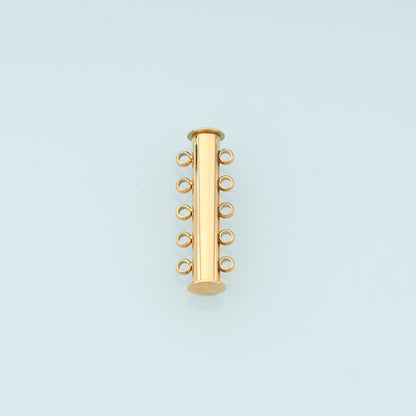 Multi-strand Tubular Buckle Clasp,14K Gold Stainless Steel Clasp,Waterproof Clasp for DIY Necklace Bracelet Making