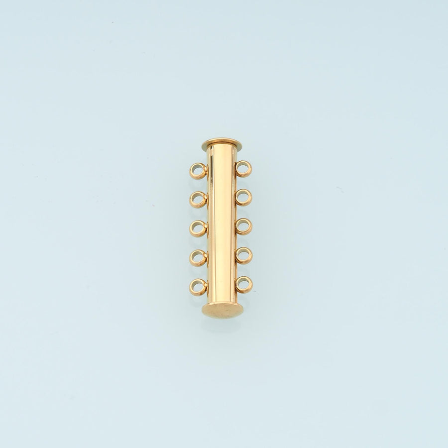Multi-strand Tubular Buckle Clasp,14K Gold Stainless Steel Clasp,Waterproof Clasp for DIY Necklace Bracelet Making