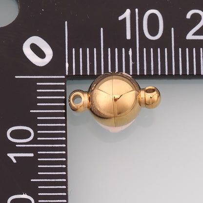 Round Magnetic Separable Connector,14K Gold Stainless Steel Connector,Waterproof Connector for DIY Necklace Bracelet Making