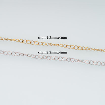Stainless Steel Round Chain,14K Gold Stainless Steel Chain,Waterproof Chain for DIY Necklace Bracelet Making