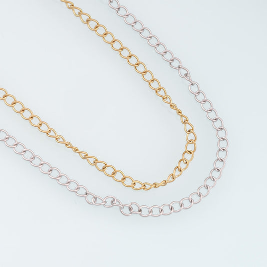 Stainless Steel Round Chain,14K Gold Stainless Steel Chain,Waterproof Chain for DIY Necklace Bracelet Making