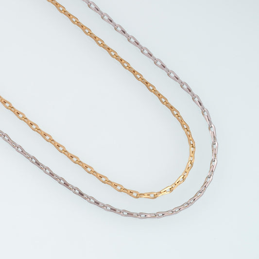 Stainless Steel Paper Clip Chain,14K Gold Stainless Steel Chain,Waterproof Chain for DIY Necklace Bracelet Making