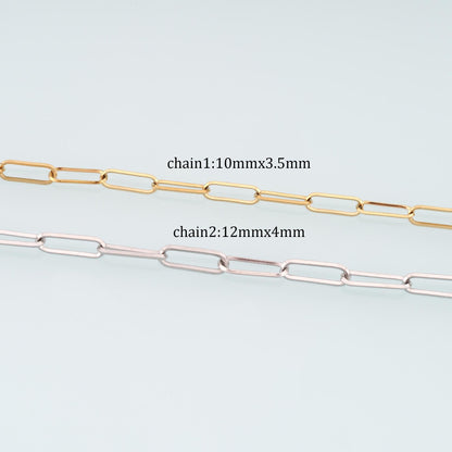 Stainless Steel Oval Chain,14K Gold Stainless Steel Chain,Waterproof Chain for DIY Necklace Bracelet Making