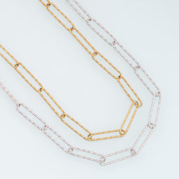 Stainless Steel Embossed Paper Clip Chain,14K Gold Stainless Steel Chain,Waterproof Chain for DIY Necklace Bracelet Making
