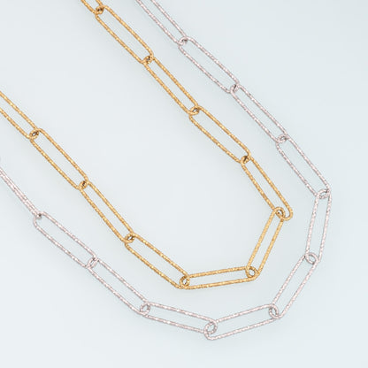 Stainless Steel Embossed Paper Clip Chain,14K Gold Stainless Steel Chain,Waterproof Chain for DIY Necklace Bracelet Making
